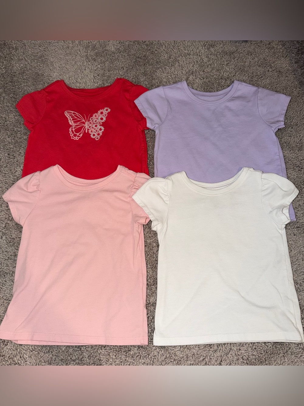wonder nation Girls Short-Sleeve Tee Set - Red, Lavender, Pink, White